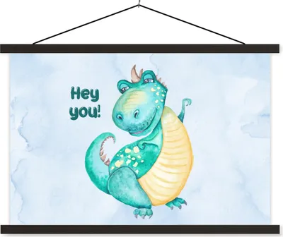 Produktbild von MuchoWow® Textilposter Dinosaurier - Kinderzimmer - Zitat - Jungen - Mädchen - Kind 150x100 cm mit schwarzem Rahmen - Schlafzimmer