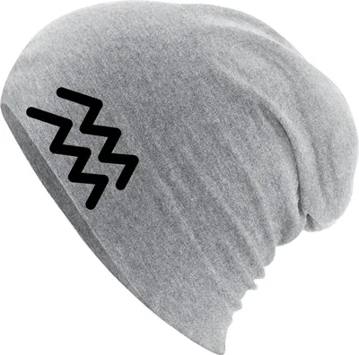Produktbild von Huuraa Beanie Wassermann Sternzeichen Zeichen Heather Grey One Size Baumwolle und Elasthan Mütze Geschenkidee