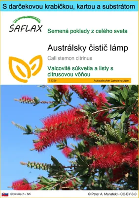 Obrázok produktu pre SAFLAX Darčeková sada - Austrálsky čistič lámp - Callistemon citrinus - 400 Semená - S darčekovou krabičkou, prepravným štítkom, darčekovou kartou a pestovateľským médiom