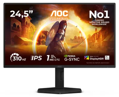 Produktbild von AOC G4 25G4SXU, 62,2 cm (24.5"), 1920 x 1080 Pixel, Full HD, LED, 1 ms, Schwarz, Grau
