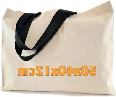 Produktbild von Große Baumwolltasche 50 x 40 x 12 cm - Bequeme Reisetasche für Einkauf, Reisen und Alltag - Robust und 100