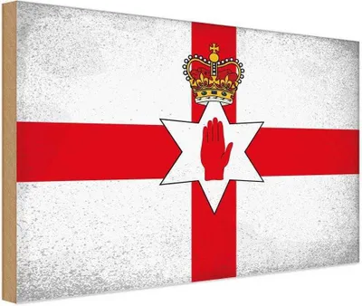 Produktbild von vianmo Holzschild 20x30 cm Nordirland Vintage Flagge Fahne Wappen