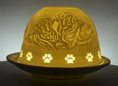 Produktbild von Dome Light Hunde Hundepfoten Teelicht Windlicht Teelichthalter Welpe Welpen Hund