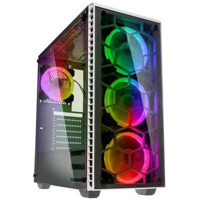 Produktbild von Kolink OBSERVATORY WHITE, Midi Tower, PC, Schwarz, Weiß, ATX, EATX, micro ATX, Mini-ATX, Kunststoff, Stahl, Gehärtetes Glas, Gaming
