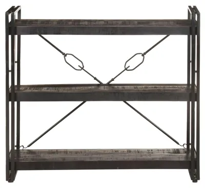 Produktbild von vidaXL Bücherregal 3 Fächer Schwarz 90x30x80 cm Mango Massivholz