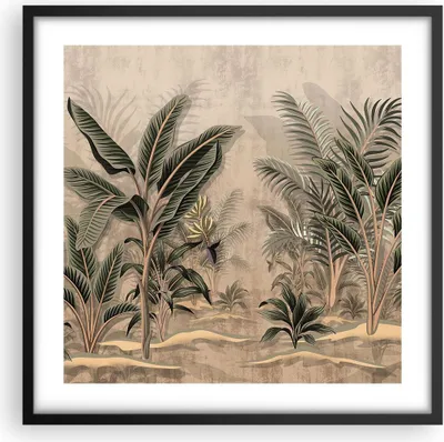 Produktbild von Gerahmtes Poster - Schwarzer Rahmen - Wald Blatt Baum - 50x50 cm - Wand Bild - Wanddeko - Wandbilder - Kunstposter - Wandposter - Bilderrahmen - Bilder - Kunstdruck - Wanddekoration - P2BAC50x50-5101