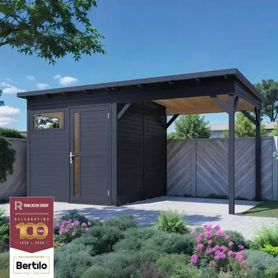 Produktbild von Gartenhaus Bertilo Pentus 2 inkl. Fußboden, Schleppdach 470 x 266 cm anthrazit
