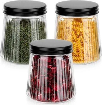 Produktbild von Vilde | Lebensmittelbehälter - 3 Stück - Behälter zur Aufbewahrung von losen Produkten - mit Schraubverschluss - aus Glas - 700 ml