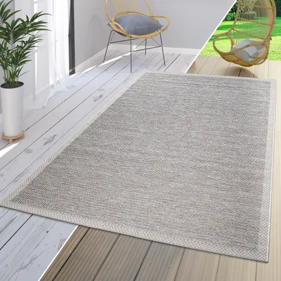 Produktbild von TT Home Teppich Für In- & Outdoor Balkon Küchenteppich Im Gewellten Design Modern Größe 160 cm Rund
