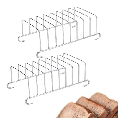 Toasterständer 2 Stück, Edelstahl, 8 Schlitze, 155x85 mm