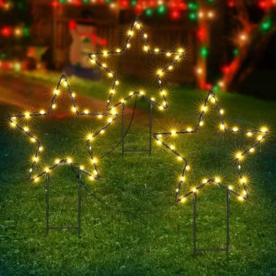 Productafbeelding van PhilzOps Sterren Kerstverlichting Buiten, 90 LED Tuin Kerstdecoratie met Timer