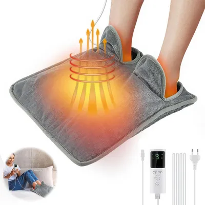 Produktbild von Elektrische Fußheizmatte mit 9 Temperaturstufen und 4 Timern,waschbar und komfortabel,für Damen und Herren, ideal für Füße, Rücken und ganzkörperwärme