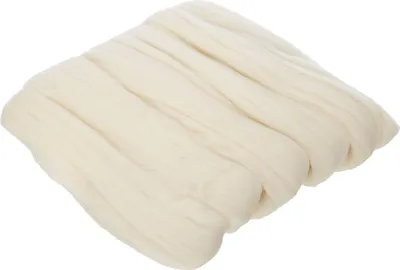 Filzwolle Merino, weiß, 50 g, superfein (18 µ), 100% Schurwolle