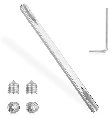 Image de Pêne carré de 8 mm x 150 mm pour serrure de porte, comprenant la clé et les vis
