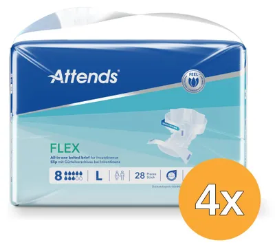 Productafbeelding van 4x Attends Flex 8 Maat L 85-125 Cm (28 stuks)