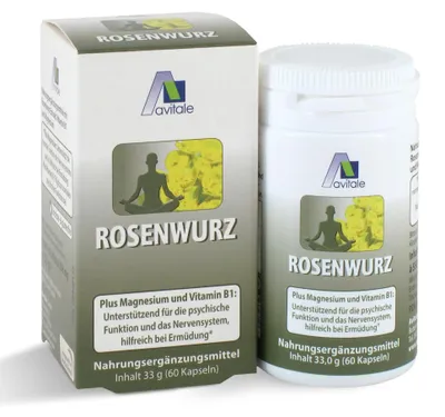Produktbild von Avitale Rosenwurz Kapseln 200 mg, 60 Stück, 1er Pack (1 x 33 g)