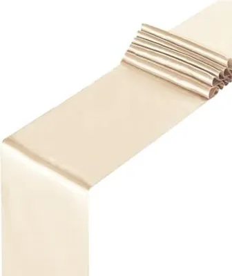 Produktbild von Tischläufer aus glattem Satin, Dekoration, Creme, 16 x 9 m