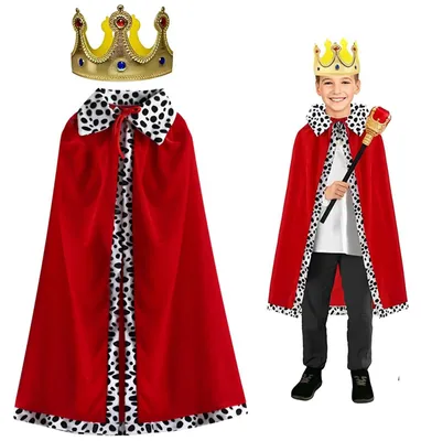 Obrázok produktu pre Detský kostým, plášť kráľa s korunou, 90 cm, vhodný na karneval