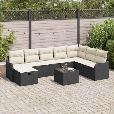 Produktbild von Maison Exclusive - Gartensofa-set 9 stk. Schwarz Poly-Rattan
