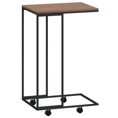 Zdjęcie produktu dla vidaXL Stolik boczny na kółkach czarny 40x30x63,5 cm materiał drewnopochodny