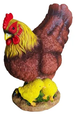 Immagine prodotto di Decorazione da giardino a forma di gallina, in poliresina, vari colori.
