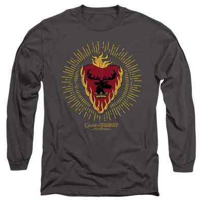 Produktbild von Game of Thrones - "Stannis Baratheon Burst" T-Shirt für Herren/Damen Uni, Langärmlig TV38893 (S) (Holzkohle)
