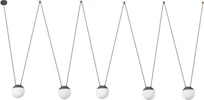 Produktbild von Faro 28376-5L, Grau, Glas, Metall, IP20, I, 5 Glühbirne(n), E27
