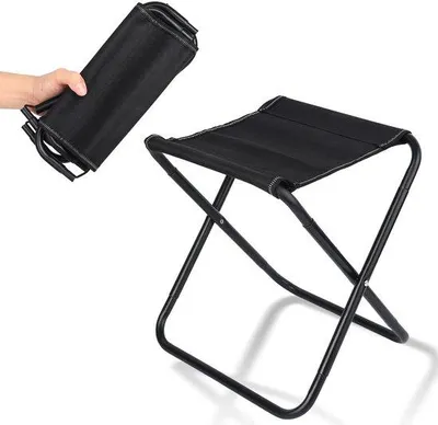 Produktbild von Unyqoos® Faltbarer, tragbarer Klapphocker – kompakter Camping‑ und Reisehocker 15 x 30 cm, reißfestes atmungsaktives Material für Outdoor