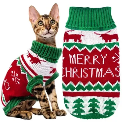 Katzenpullover für den Winter, Niedliche Kleidung für Katzen, Haustierpullover für kleine und mittelgroße Katzen