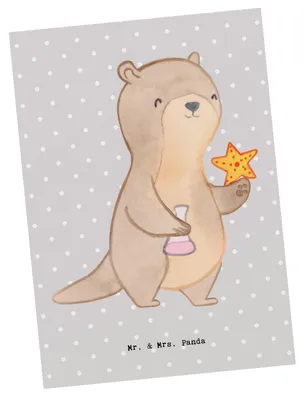 Produktbild von Mr. & Mrs. Panda Postkarte Meeresbiologe Herz - Grau Pastell - Geschenk, Ansichtskarte, Meeresforscher, Postkarten, Studium, Fotokarte, Naturwissenschaftler, bildkarte