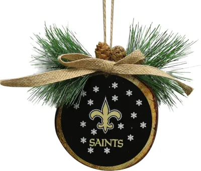 Produktbild von NFL New Orleans Saints Baumbehang Glitter Holz Wood Stump Ornament Weihnachtsbaum