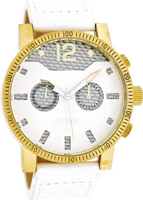 Produktbild von Oozoo Armbanduhr weiß Leder Vintage Series Damen-Herren Analog-Quarzuhr UOC4796A