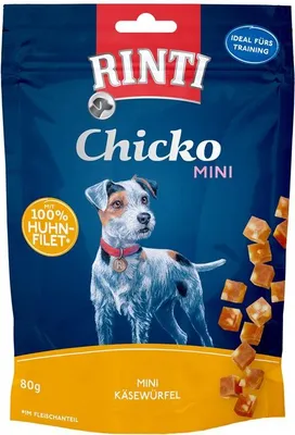 Produktbild von Rinti Chicko Mini Käsewürfel Huhn 12 x 80 g
