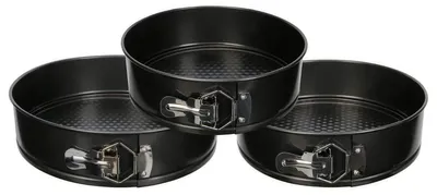 3 Springformen Ø 22/24/26 cm, antihaftbeschichtet, herausnehmbarer Boden