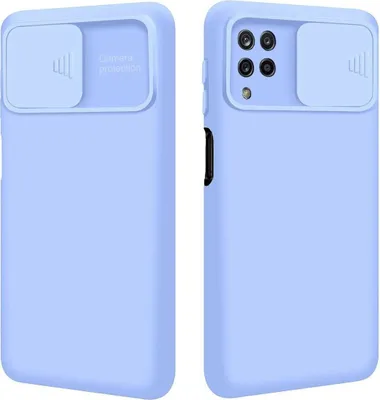 Image de 360 degrés de protection CamShield Silikon Cover Case Slim Handyhülle Housse de protection avec protection de la caméra pour Samsung Galaxy A22 4G (A225F) bleu clair