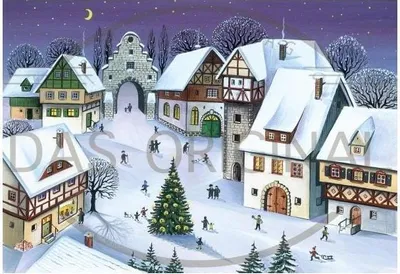Produktbild von Postkarte Weihnachtsabend mit festlichem Motiv, 17x12 cm