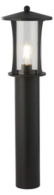 Image de PAGODA Lampadaire extérieur à 1 flamme noir verre clair 73cm hauteur IP44