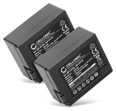 Image de CELLONIC 2x Batterie pour Appareil photo Compatible avec Sony CCD-TRV108, CCD-TRV118, CCD-TRV128, NP-FF50 - (1400mAh, 7.4V)