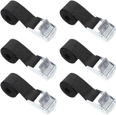 Image de Sangles à crampons - 6 pièces, pour remorques, avec cliquet et pince, pour porte-vélos et motos.