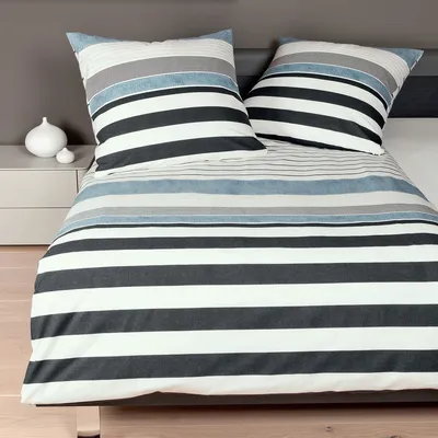 Produktbild von Janine Feinbiber Bettwäsche Davos 65056-02 blau 200x220 cm + 2x 80x80 cm