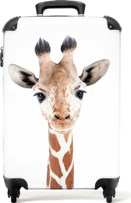 Produktbild von NoBoringSuitcases.com® Koffer Handgepäck Trolley Rollkoffer Kleine Reisekoffer mit 4 Rollen - Giraffe - Tiere - Natur - Porträt - Cabin Size < 55x40x23 cm & 55x40x20 cm - Fotokoffer - Kabinenkoffer - BoardgepäckHandgepäck Koffer 55x35x20 cm, 36L,