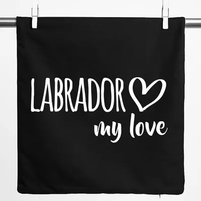 Produktbild von Huuraa Kissenbezug Labrador my love 40x40cm Black Baumwolle Dekokissenbezug Geschenkidee