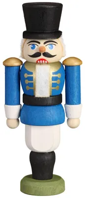 Imagen del producto de Husar azul (9 cm) de madera, figura decorativa de Seiffener Volkskunst