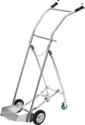 Obrázek produktu pro Vozík na kyslíkové lahve, odolná nerezová ocel, ergonomický design, stříbrná barva