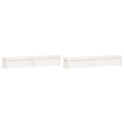 Image de vidaXL Bac à plantes 2 pcs. Blanc Pin massif