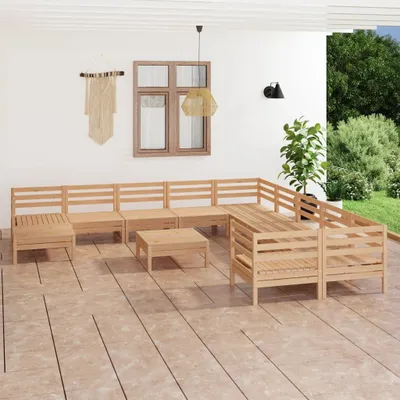Zdjęcie produktu dla Maison Exclusive - 12-cz. zestaw wypoczynkowy do ogrodu, lite drewno sosnowe