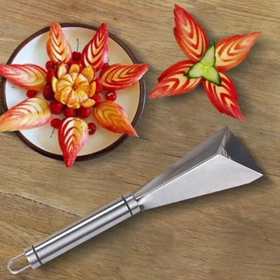 Produktbild von Obstschnitzmesser Edelstahl Obst Schnitzmesser Obst Carving Cutter DIY Teller Dekoration Gemüse Obst Schnitzwerkzeuge Gravierklingen für Gemüsefrucht Melonenschneider