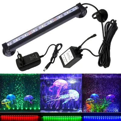 Produktbild von 16cm 9 LED RGB Aquarium Lampe Tank Wasserdicht Bubbler Unterwasserlicht Aquarien Beleuchtung mit Fernbedienung