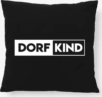 Produktbild von Huuraa Kissen Dorfkind Modern 40x40cm mit Füllung Black Baumwolle Dekokissen Geschenkidee