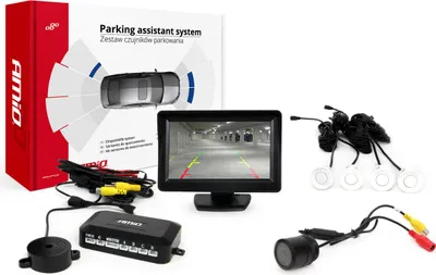 Obrázek produktu pro AMiO Parkovací asistent TFT01 4,3" s kamerou HD-301-IR , 4 senzory, bílý